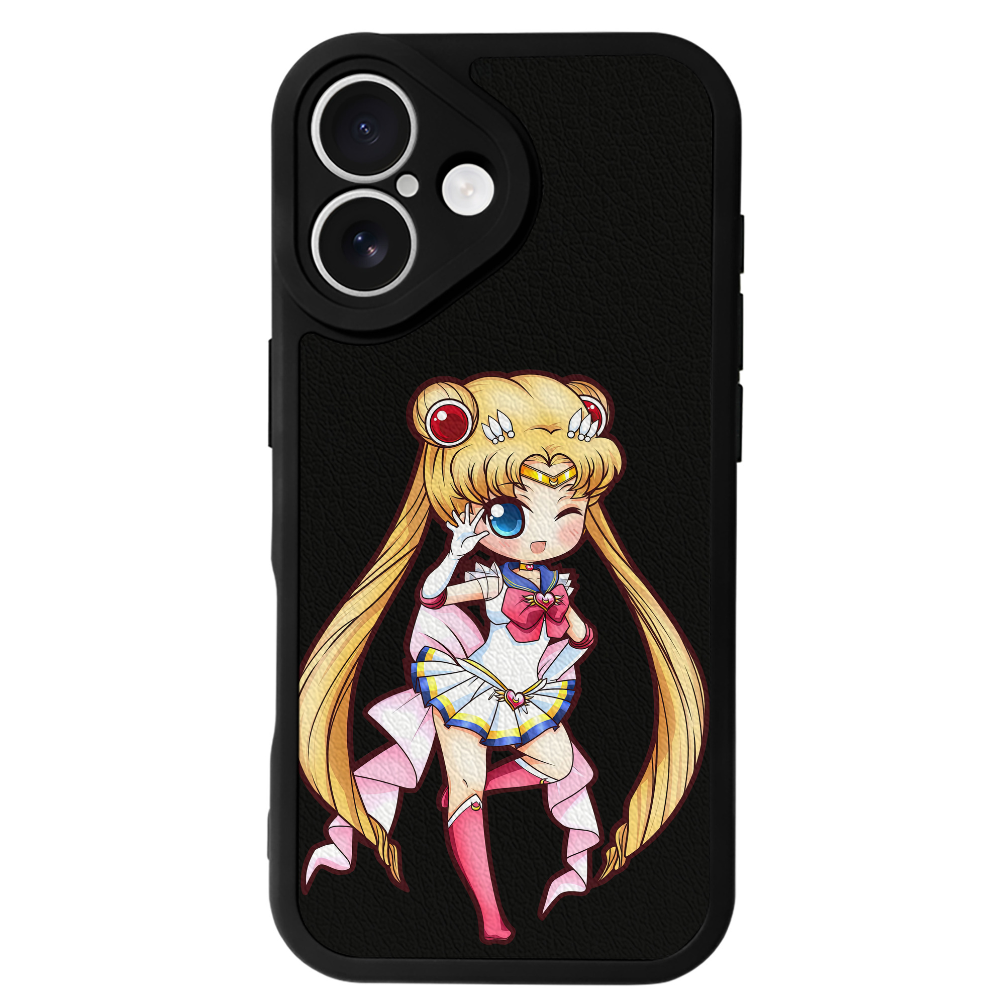 （画像用） 美少女戦士セーラームーン 月野 うさぎ つきの うさぎ Sailor Moon Tsukino Usagi 【iPhone 16シリーズ対応】シリコンスマホケース（レザー調） 材質：シリコン